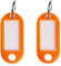 5cm Plastic Keyring Tags with ID Label Orange Key Tags with Blank Paper ID Labels Clear Windows Protective Films and Split Rings Flexible Item Identifiers Pack of 10.