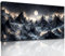hyidecorart Fantasie Coole Schwarze Nacht Wandbilder Wohnzimmer 50x100 cm, Leinwand Bild Abstrakt Landschaft, Modern Wanddeko Aesthetic Schlafzimmer Badezimmer Büro Zimmer Esszimmer Flur Küche