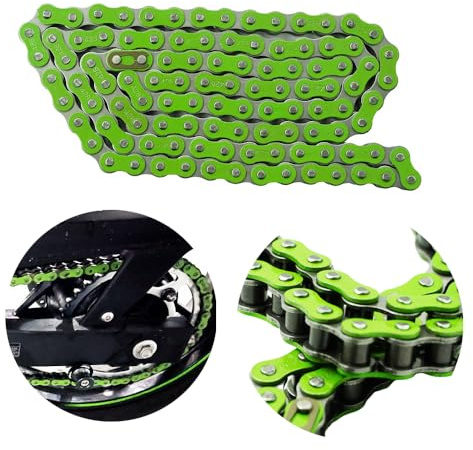 Dreammotion Chaîne de transmission de moto rouleau de transmission chaîne principale 420/428 108l pour SSR poteau cool Pit Bike Dirt Bike Quad ATV 4 Wheeler Go Kart (428, Vert)