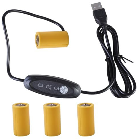 GAOINTELL USB To 3V 4.5V 6V LR14 C Battery Eliminators USB Power Supply Cable 2-4Pcs LR14 C Battery Replace Replacement Adapter