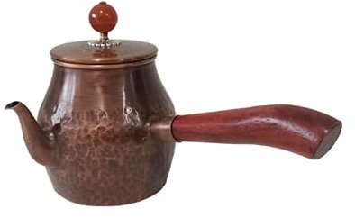 Handmade Teapot Stove Top With Wood Handle Copper Tea Pot Turkish Tea Pot Pure For Stovetop Copper Tea Kettle Stovetop 450/600ML