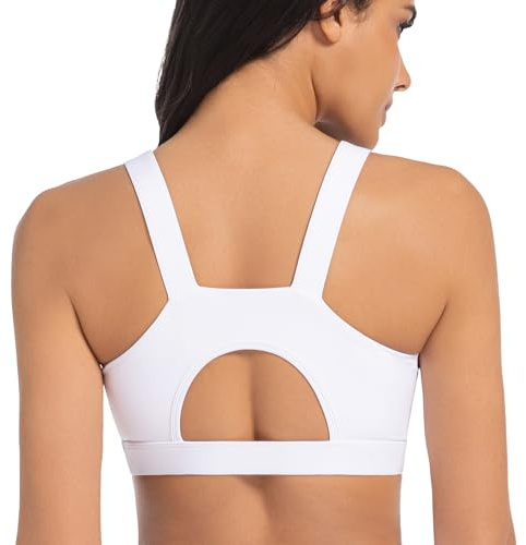 Betaven Sports Bras for Women with Sewn-in Pads, Medium-High Support Racerback Workout Tops, Athletic Running Crop Tank Top