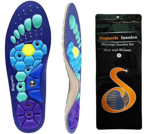Magnetische Einlegesohlen Original, Massage Magnetische Einlegesohle | Magnetische Schuheinlagen Akupunktur, Reflexologie Akupressur Einlagen, Magnetische Orthopädische Einlegesohlen (Blau)