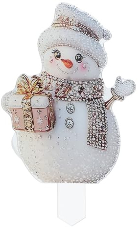 Milisten Schneemann-gartendekorationen Aus Acryl Witterungsbeständige Bodendekoration Festliche Gartenpfahldekor Für Grünflächen Und Außenbereich
