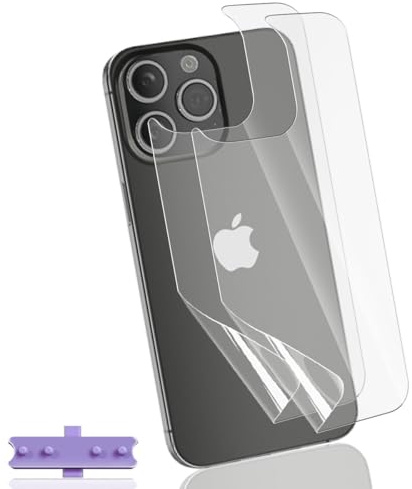 Yonntmmi Schutzfolie Rückseite Folie für iPhone 15 Pro 2 Stück, flexibler TPU-Folie Blasenfreie Weich, Anti-Kratzer, Matte Textur TPU [Non-Panzerfolie] für Panzerglas für iPhone 15 Pro