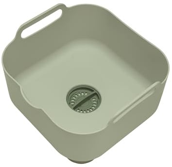 ReBorn Recycled Washing Up Bowl 9L Kitchen Large Made in UK - Sage Green | Large carry handles, integrated plug, useful pour spout, 9 litre capacity, dishwasher safe, made from 100% recycled plastic
