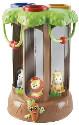 Lisciani - Carotina Baby - Happy Logic Happy Savannah - Lernspiel für Kinder ab 10 Monaten - Savannentiere - Steckspiel Formen und Farben - Entwicklung der Motorik