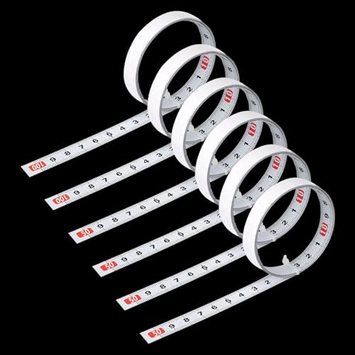 6 Pièces Mètre à Ruban en Acier au Carbone Metre Ruban Adhesif | Ruban à Mesurer 0-100 cm Auto-Adhésif Métrique 50-0-50 cm Gauche à Droite Du Milieu aux Côtés pour Etablis et Machines