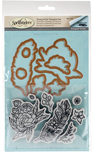 Spellbinders Feather Stamp and Die Set, Multi-Colour