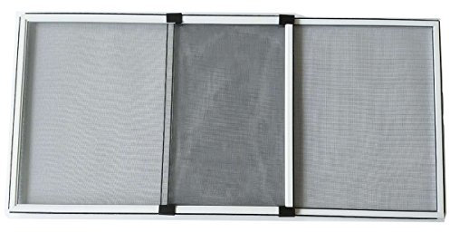 Flyzzz Adjustable Window Screen for Homes, Aluminum Alloy Ventilating Window Screen, Fits for Most Windows, Vinyl Double Hung Windows and Rolling Doors (9.84 Inches High by 12-24 Inches Wide, B)