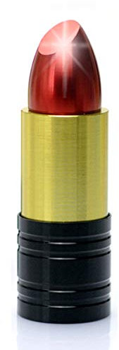 Ciway Clé USB 2.0 Classique en métal en Forme de Rouge à lèvres Boîte Cadeau Doré + Rouge 64 Go