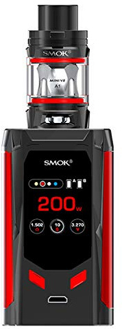 Original Smok R Kiss Kit E Zigarette 200W mit TFV Mini V2 Tank 2ml Kein Nikotin kein Rauchöl (Black Red)