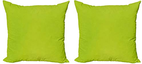 ABAKUHAUS Lime Green Dekokissen Kissenbezug 2er Pack, Verschwommenen Pastellfarben, Modern Accent Doppelseitiger Digitaldruck, 45x45, Apfelgrün