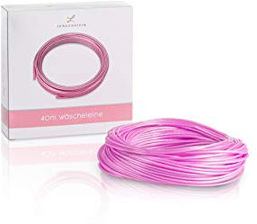 Lengenstein® 40m Wäscheleine mit Polyesterkern und Kunstoffummantelung für Haushalt und Garten Wäscheseil 3mm Durchmesser reißfest und robust (rosa)