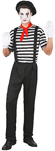 Pantomime-Herrenkostüm schwarz-weiss - Schwarz
