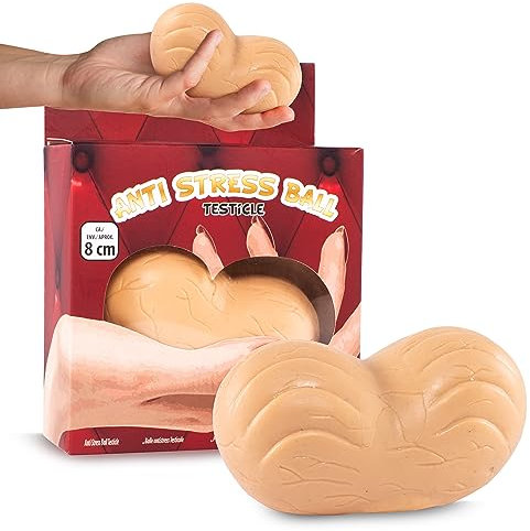 KOSxBO Squeeze Toys Realistische Hoden Anti-Stress-Ball – JGA – Scherzartikel – Eier-Stressball zum Kneten – Eintauchende Hoden – Eier-Gadget
