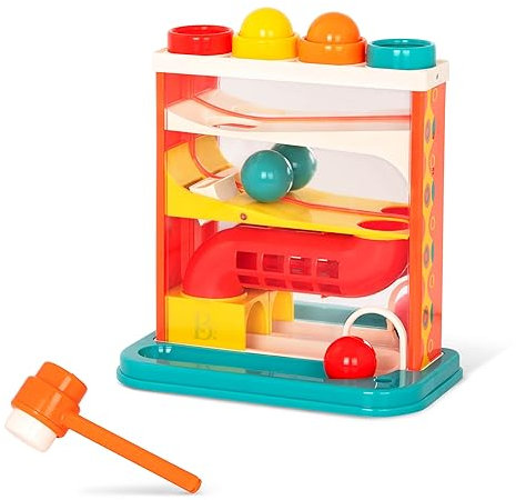 B. toys – Whacky Ball – Pounding Toy – 4 Colorful Balls & Hammer – Pound & Play – Developmental & Educational Toy for Toddlers, Kids – 12+ Months