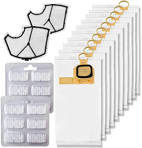 12 Sacchetti Folletto VK140 Compatibile per Folletto VK140 VK150 FP140 + 2 x Filtri Griglia Motore (VK140 Kit 4)