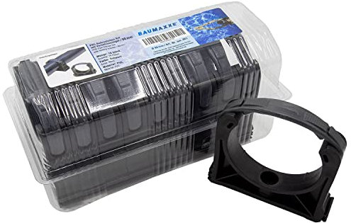 PVC-Rohrschellen Set I 90 mm I Kunststoff I 10 Stück I Pool-Zubehör I Rohrklemme mit Verschlussbügel I Rohrhalter I für PVC-Rohr mit Ø 90 mm geeignet I bm051