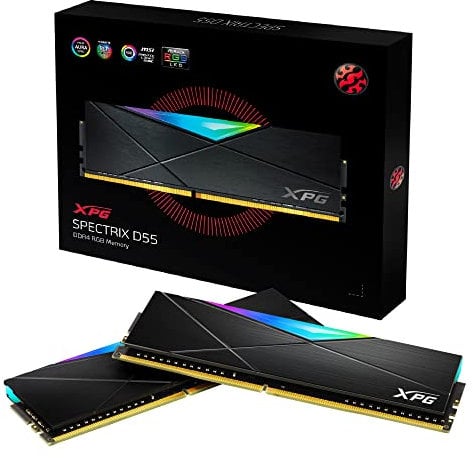 ADATA XPG Modulo di memoria RAM SPECTRIX D55 RGB DDR4, Gaming-DRAM, 3600 MHz 32GB (2x16GB), dual package, High Speed, Struttura robusta, Desktop Arbeitsspeicher, Supporto XMP 2.0, Black