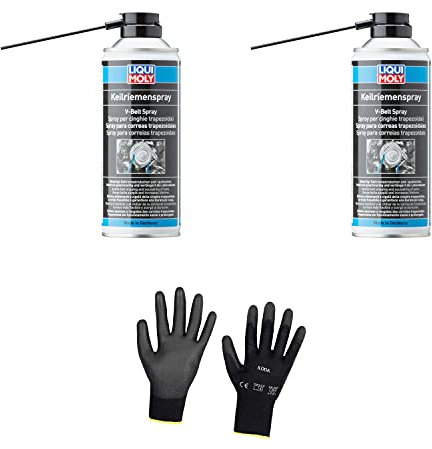 Iloda 2xOriginal Liqui Moly 400ml Keilriemenspray 4085 Schutzhandschuhe