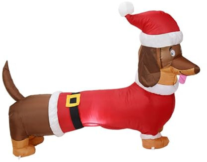 ibasenice Aufblasbarer Dackel Mit Leuchtender Gasfolie Für Weihnachtsdekoration Partydekoration Geeignet Für Außenbereich Garten Wohnzimmer