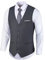 Bakerbear Herren-Anzugweste, V-Ausschnitt, lässiges Kleid für Herren, formelle Smoking, Hochzeit, Weste, Herrenweste, Dunkelgrau (doppelte Jett-Tasche), Large