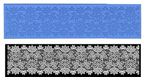 FOUR-C Flower Floral Lace Mat For Cake Large Silicone Cake Lace Mat Cake Decoration Sugar Craft Tools of Bakeware (Lotus 114 A)