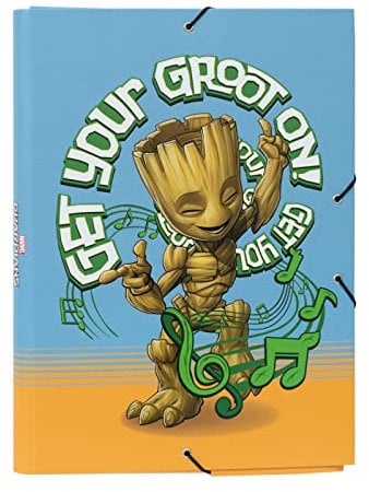 Grupo Erik Mappe A4 Premium - Sammelmappe A4 Marvel Groot Dokumentenmappe A4 mit Gummizug - Heftmapppe A4 Schule Zubehör Heftbox A4 Schulranzen Eckspanner Ordnungsmappe