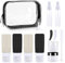 13 Stück Silikon Reiseflaschen Set, Schwarz und weiß Reiseflaschen zum BefüLlen, TSA Approved Leak Proof Reiseflaschenset, Reiseflasche für Shampoo, Lotion, Spülung, Duschgel, Körperpflege