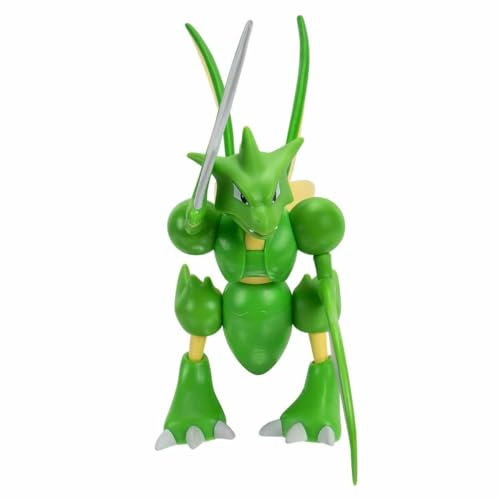 Pokémon SCYTHER BATTLE FEATURE FIGURE - 4.5-Inch Scyther Battle Figure with Chop Attack Arms