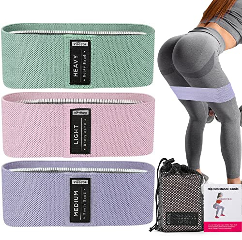 3er Set Booty Bänder, Widerstandsbänder für das Training, Übungsbänder für Beine und Po für Damen, Yoga Starter Set