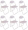 ARIANA HOMEWARE Heavy Duty Folding Chair with Metal Frame and Upholstered Padded Seat for Outdoor/Indoor (White, Set of 6)