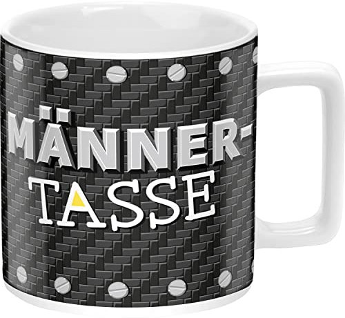 GRUSS & CO Tasse Motiv Männertasse | lustige Kaffeetasse, Porzellan, großer Becher, 45 cl, schwarz | Männergeschenk, Partygeschenk |48246