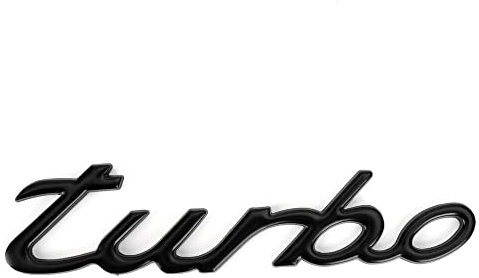 3D Car Sticker Plating Metal Turbo Logo Emblem Badge Decal Black