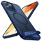 TORRAS Invisible Titanium Stand for iPhone 15 Pro Max Case [12FT Military Shockproof ] [TOP N56 Magnets] [20W Fast Charging] Truly Completely Flat & Slim Case iPhone 15 Pro Max Cover - Pstand Blue