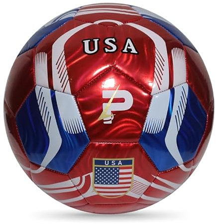 PLAYPRO Country Training Soccer Ball: World Edition (USA - RED, 5)