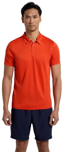 Mountain Warehouse Endurance IsoCool Mens Polo - UV Protection Top, Sweat Wicking T-Shirt, Breathable Tee Shirt - for Spring Summer, Running, Hiking & Outdoors Bright Orange 4XL