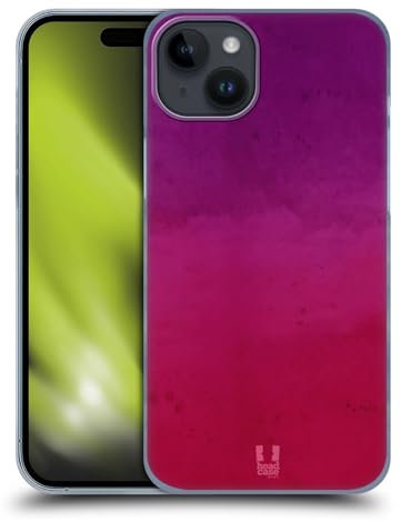 Head Case Designs Porpora E Rosa Aquarello Sfumato Custodia Cover Dura per Parte Posteriore Compatibile con Apple iPhone 15 Plus