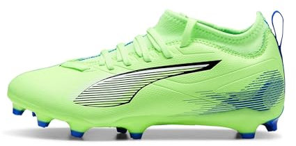 PUMA Ultra 5 Match Fg/AG Jr, Soccer Shoe Unisex - Bambini e Ragazzi, Fizzy Apple Puma White Bluemazing, 33 EU