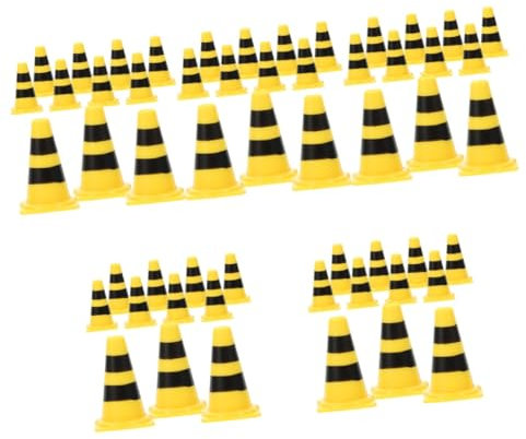 ibasenice 120 STK Simulationsrequisiten Für Straßensperren Straßenband Für Spielzeugautos Leitkegel Spielzeug Sandtischverzierungen Mini-sportkegel Getränke Fußball Training Kind Plastik