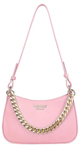 Princely London Schultertasche Jackie Alice Pink – Stilvolle Umhängetasche in Pink für Damen, Hochwertige Vegane Ledertasche, Elegant & Modern für Alltag & Ausgehen - Limited Edition