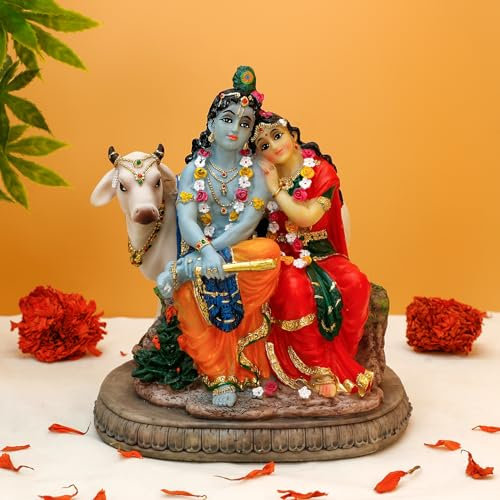 BangBangDa Hindu-Gott-Paar Radha Krishna Statue – 15,2 cm hoch, mehrfarbig