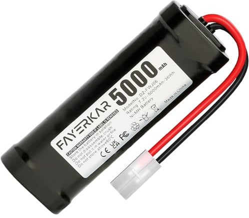 Fayerkar 7.2V 5000mAh NiMH Battery RC Battery for for RC Car RC Truck RC Auto Boot Helicopter LKW Truggy RC Hobby