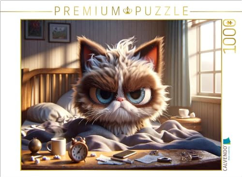 CALVENDO Puzzle Morgendlicher Katzenjammer: Der Weckruf des Lebens | 1000 Teile Lege-Größe 64 x 48 cm Foto-Puzzle für glückliche Stunden