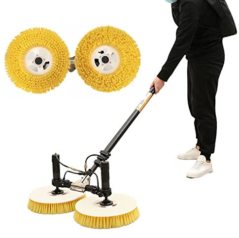 KSWBD Teleskopstange PV -Panel Waschmaschine, Doppelkopf Solar Panel Reinigungsausrüstung Solarreiniger Roboter