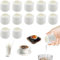 Lotvic 12 Pcs Small Milk Jug, 50ml White Ceramic Milk Jugs, Mini Coffee Milk Jug, Small Gravy Jug, Porcelain Syrup Server, Mini Creamer Pitcher, Small Milk Pouring Jug for Coffee Milk Tea Sauces