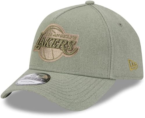 New Era A-Frame Trucker Leinen Cap - Los Angeles Lakers Oliv