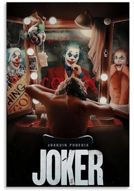 XFPOBH Joker Klassisches Filmposter auf Leinwand, Gemälde, Wandkunst, Bild, Heimdekoration, Druck für Schlafzimmer, Wohnzimmer, 30 x 45 cm, ungerahmter Stil