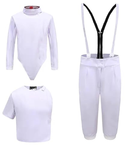 LYXXJRYBHD 350N Fechtuniform, Fechtausrüstung, Unisex-Set Aus Hose, Jacke, Weste, Florett, Degen, Säbel, Fechtanzug für Erwachsene Und Kinder(44#)